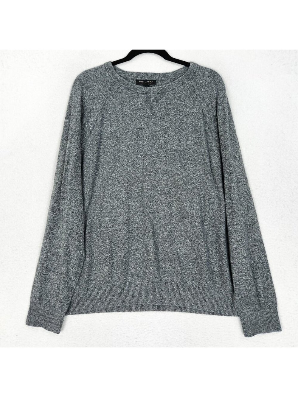 Banana Republic Sweater Mens XL Gray 100% Organic Cotton Crewneck Knit Pullover